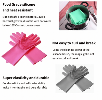 Silicone Cleaning Gloves - Dishwashing Gloves