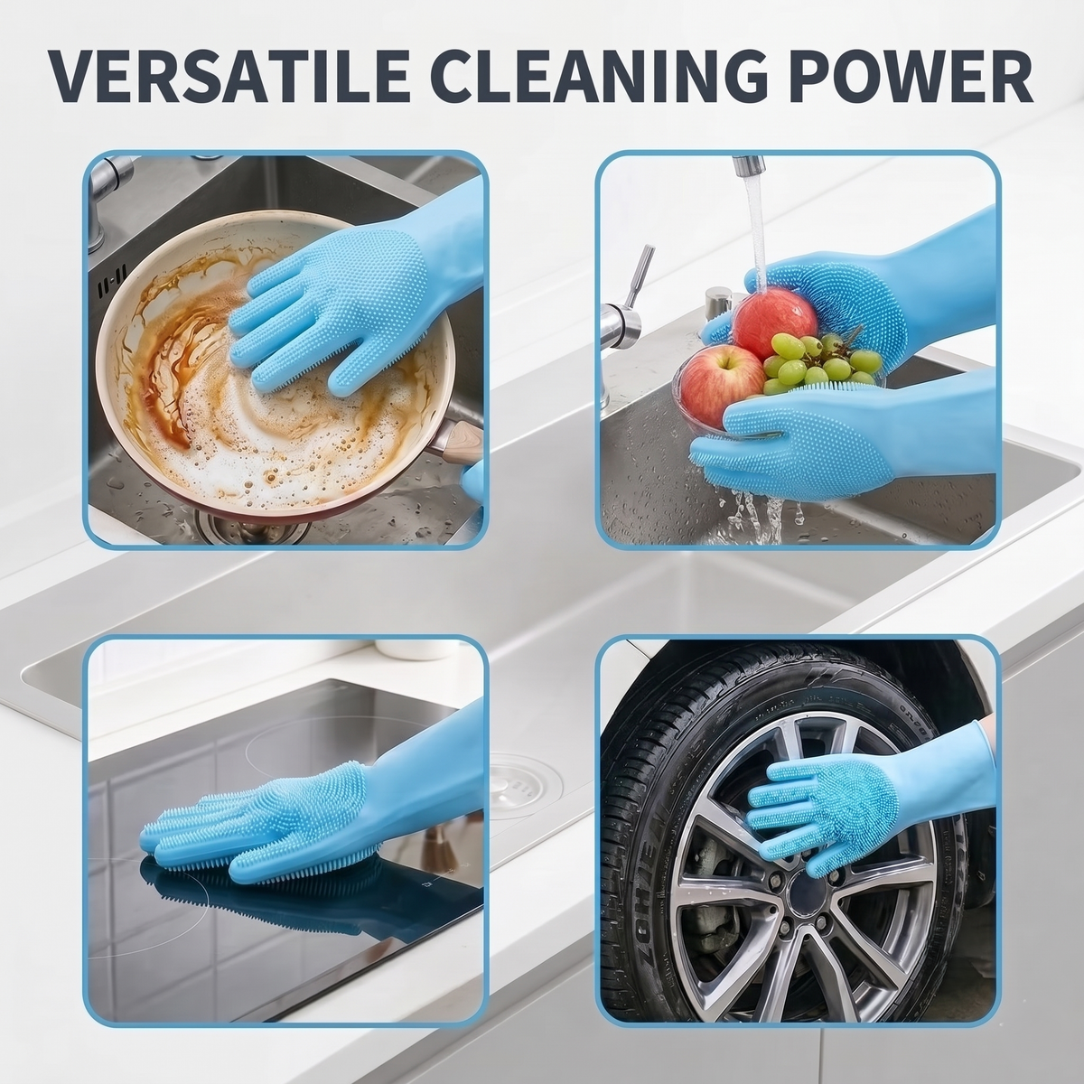 Silicone Cleaning Gloves - Dishwashing Gloves