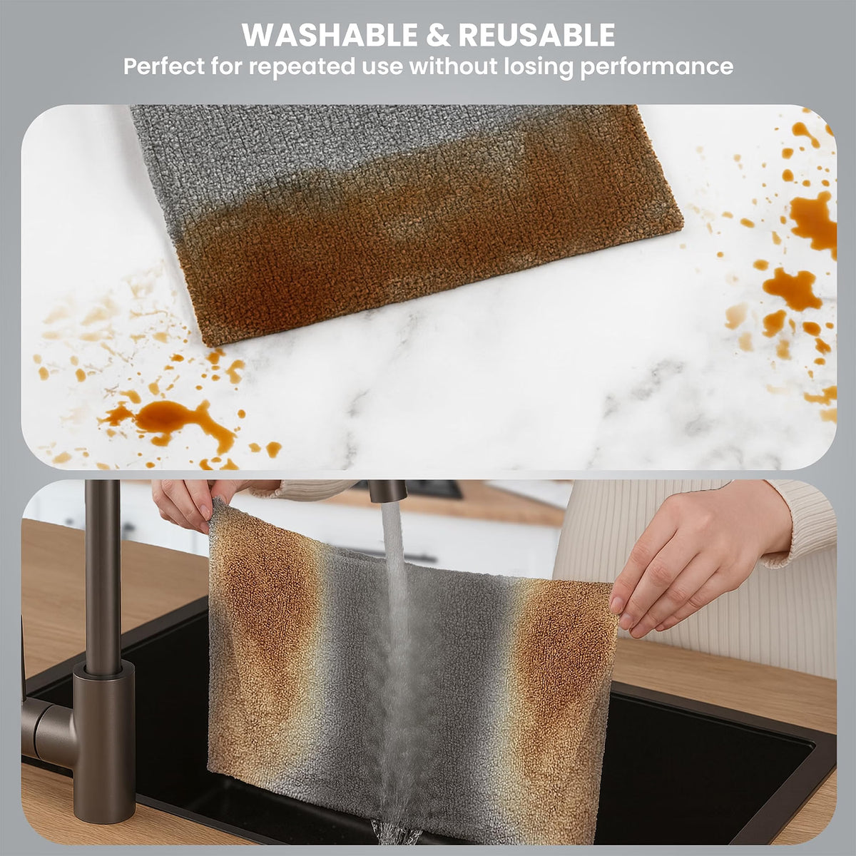 Microfiber Cleaning Roll- 50 Pcs- 25x25 CM- 10000 Times Washable